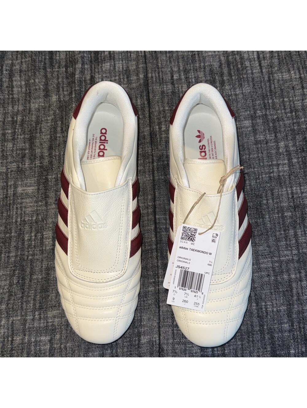 Adidas W Taekwondo Sneakers Original Shoes Off White/Noble Maroon JS4527 US 9